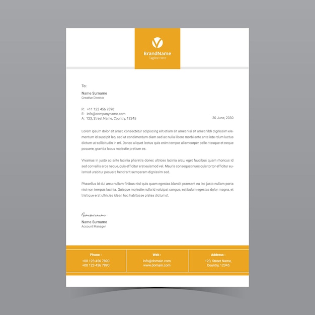 A4 Letterhead Template Vector Design