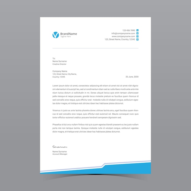 A4 letterhead template vector design