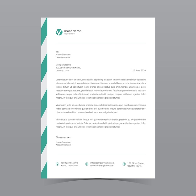 A4 letterhead template vector design