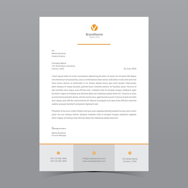 A4 letterhead template vector design