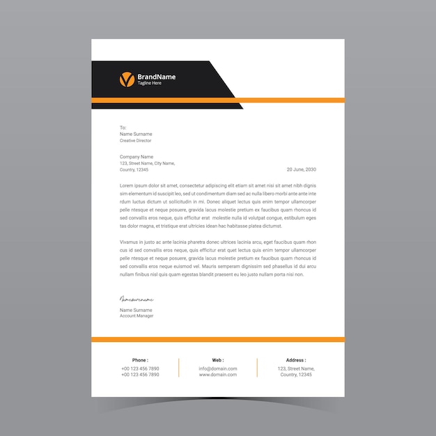 A4 letterhead template vector design