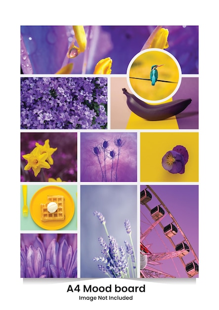 Vettore moodboard a4 viola