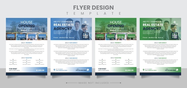 A4 size house opening agency business flyer leaflet poster design template vector