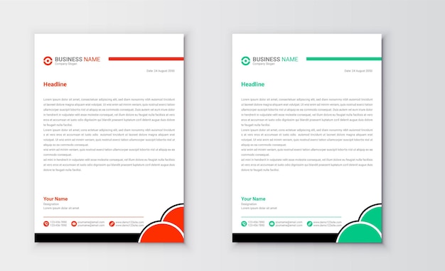 A4 size modern and creative business letterhead template design