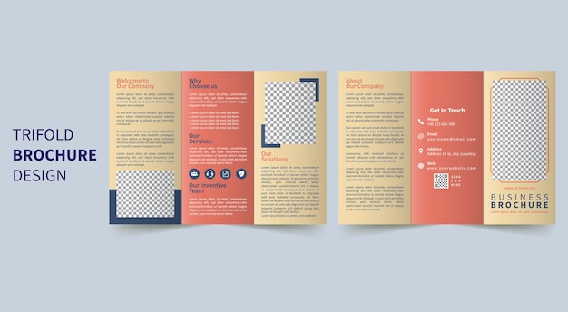 Vector a4 trifold brochure design template