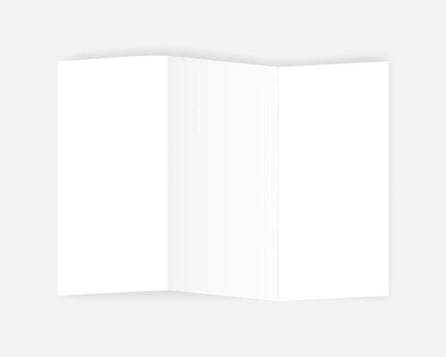 Vector a4 z fold blank white booklet template. folding leaflet mock up. trifold paper brochure mockup