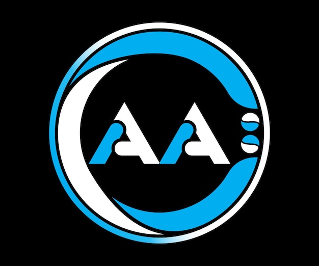 원형 모양의 AA 문자 로고 디자인 독특하고 심플한 디자인의 AA 로고 디자인