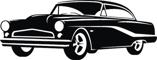 Vector aa vector depiction of a retrostyled black automobile with a timeless saesthetic vector illustration