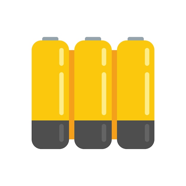 Aaa battery icon flat vector Lithium power Cell electric isolated