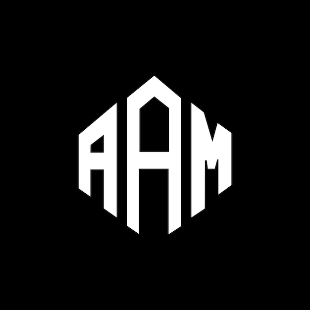 A.A.M. ポリゴンとキューブの形状のロゴのデザイン A. A.M. ヘクサゴン ベクトル ロゴのテンプレート 白と黒の色 A. B. A. M. モノグラム ビジネスと不動産のロゴ