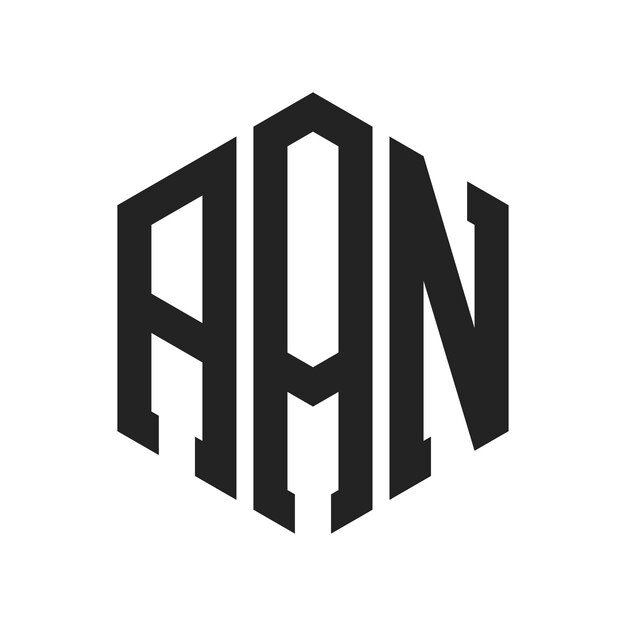 AAN ロゴデザイン アニシャル・レター AAN モノグラム ロゴは六角形の形を使用しています