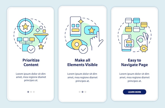 Aanbevelingen voor mobiel ontwerp in het scherm van de mobiele app