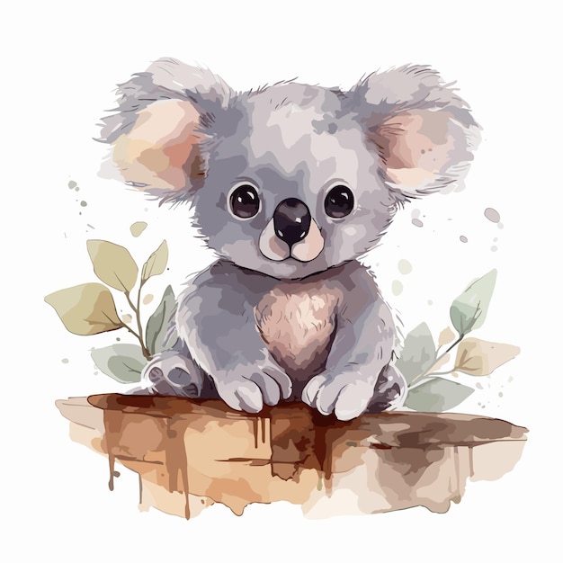 Aanbiddelijke koala Cartoon Character Isolated