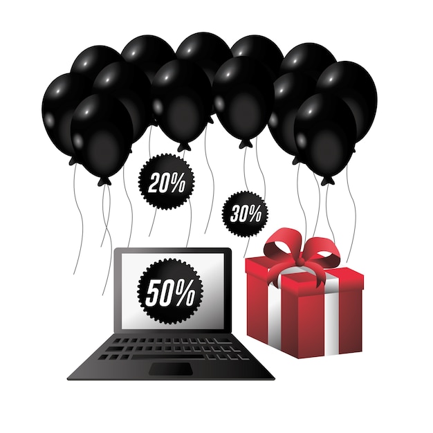 aanbieding voor cybermaandag om online te winkelen met laptoptechnologie