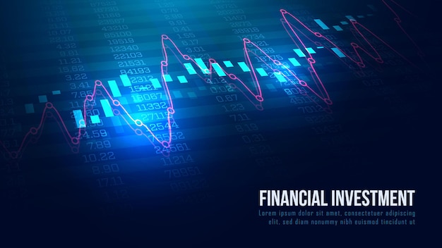 Aandelenmarkt of forex trading grafiek in grafisch concept geschikt voor financiële investeringen of economische trends bedrijfsidee en alle kunstwerken ontwerpen. Abstracte financiële achtergrond.