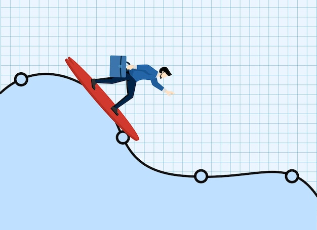 aandelenmarkt vectorillustratie investering fluctuatie markt ups en downs