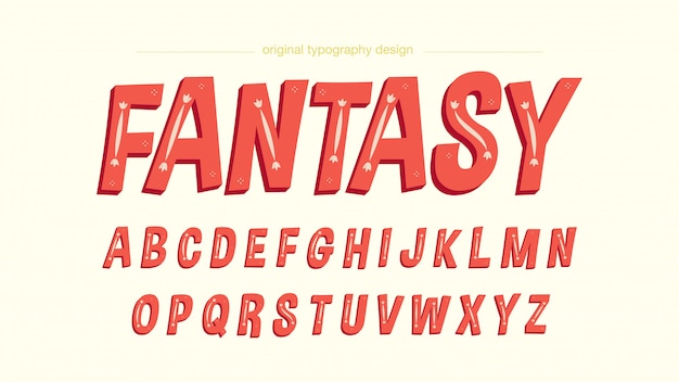 Aangepaste vintage rode cartoon typografie