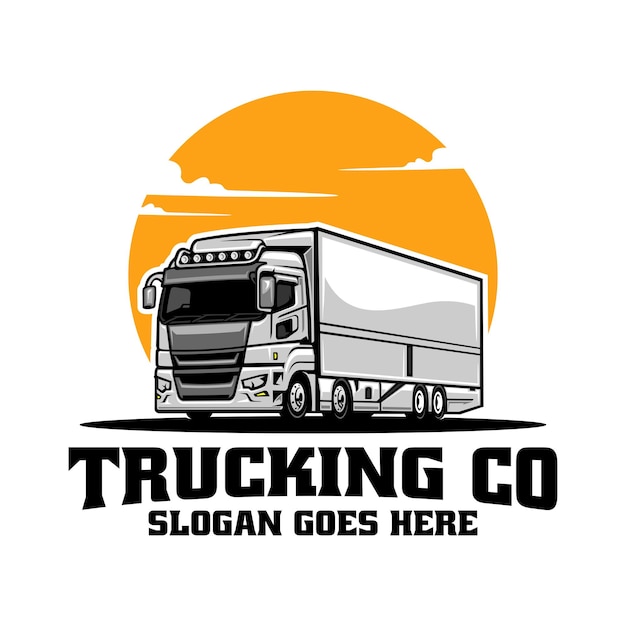 aanhangwagen vrachtwagen illustratie logo vector