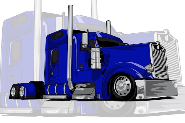 Aanhangwagen vrachtwagen vectorillustratie
