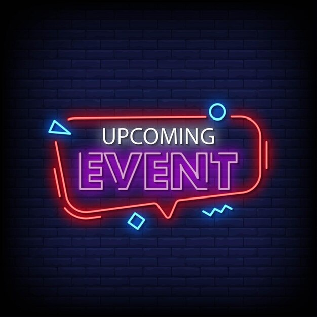 Aankomende event neon signs style text