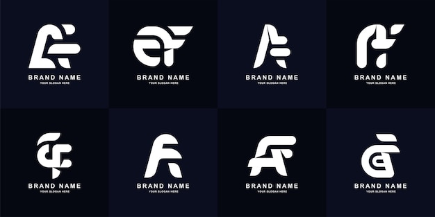 Aanmaningsbrief AF of FA monogram logo ontwerp