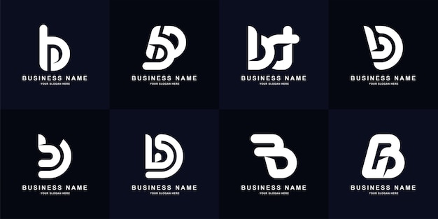 Aanmaningsbrief BD of DB monogram logo ontwerp