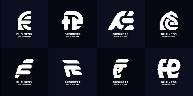 Aanmaningsbrief FE of EF monogram logo ontwerp