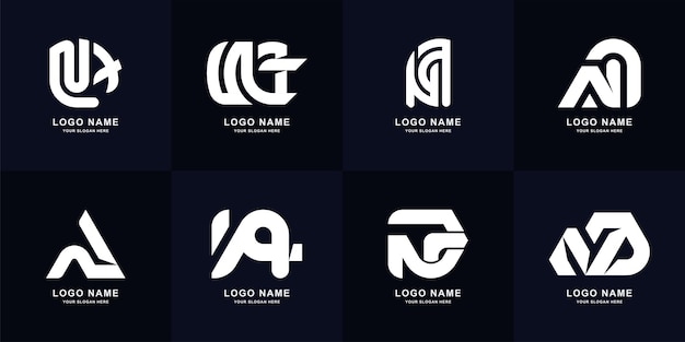 Aanmaningsbrief NA of een monogram logo-ontwerp