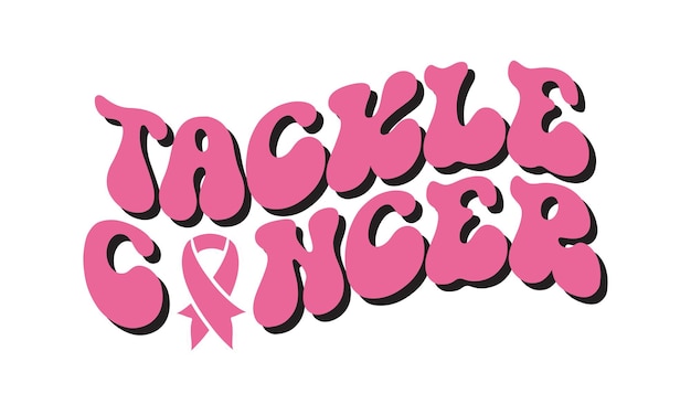 Aanpakken van kanker Breast Cancer Awareness citaat typografie sublimatie SVG op witte achtergrond