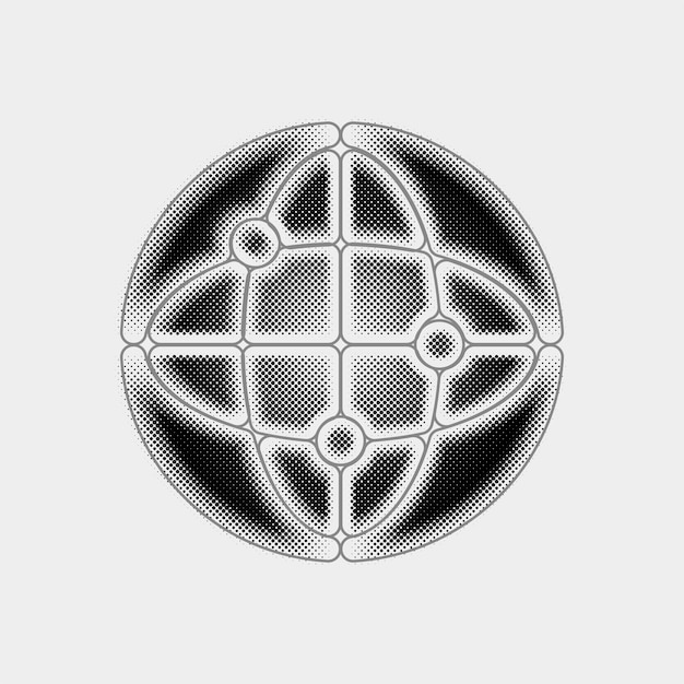 Aanpasbaar Halftone Vector Web Icon met Black Line Design