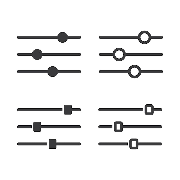 Vector aanpassingsknop pictogram geïsoleerde platte ontwerp vectorillustratie