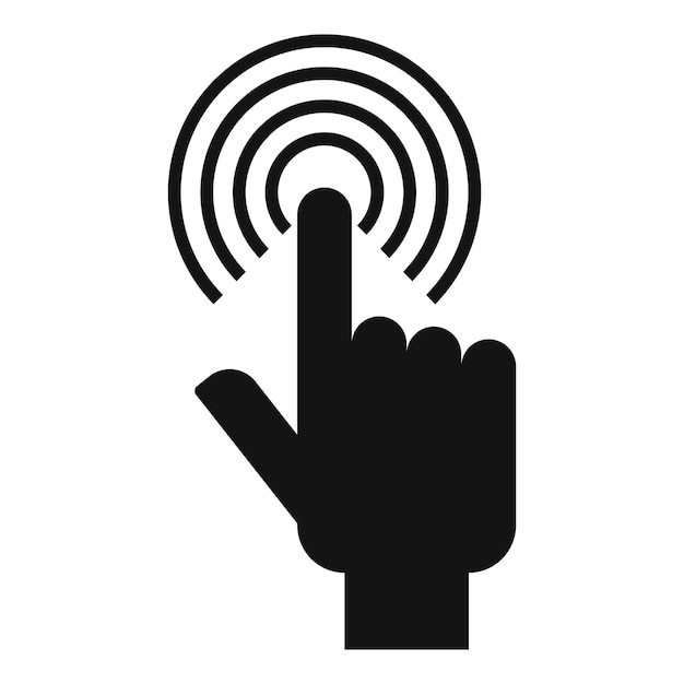 Aanraakgevoelig authenticatiepictogram Eenvoudige illustratie van aanraakgevoelig authenticatie vectorpictogram voor webontwerp dat op witte achtergrond wordt geïsoleerd