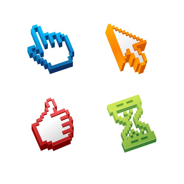 aantal cursors geïsoleerd op wit