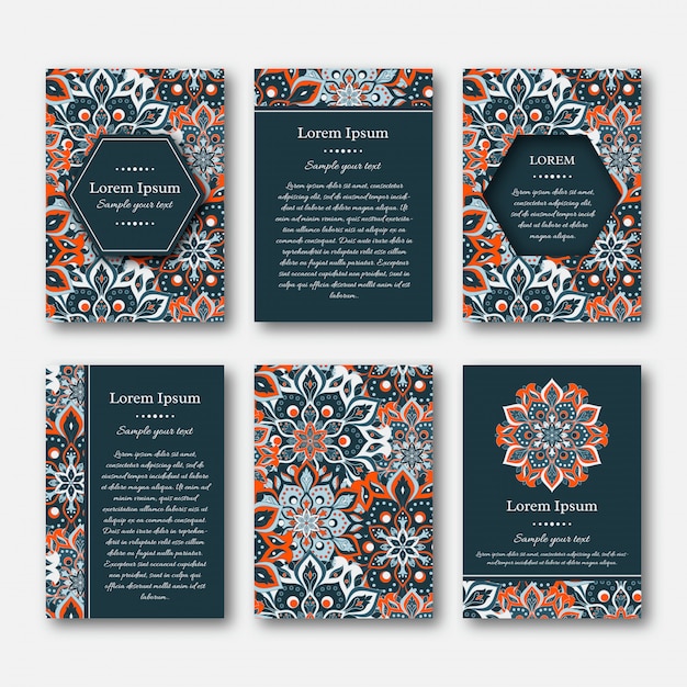 Aantal kaarten, flyers, met mandala.