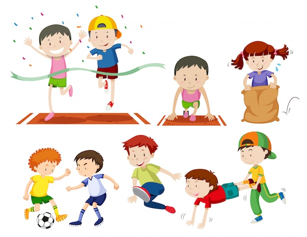 Vector aantal kinderen sportactiviteiten doen