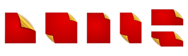 Aantal rode stickers. Rode vierkante stickers. proefmodellen.