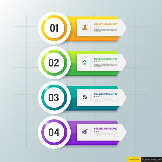 Aantal stappen infographic elementen