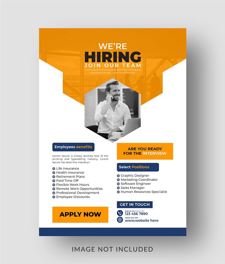Vector aantrekkelijk huren flyer design opvallend amp aantrekken van top talent