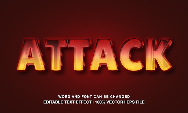 Vector aanval bewerkbare tekst effect