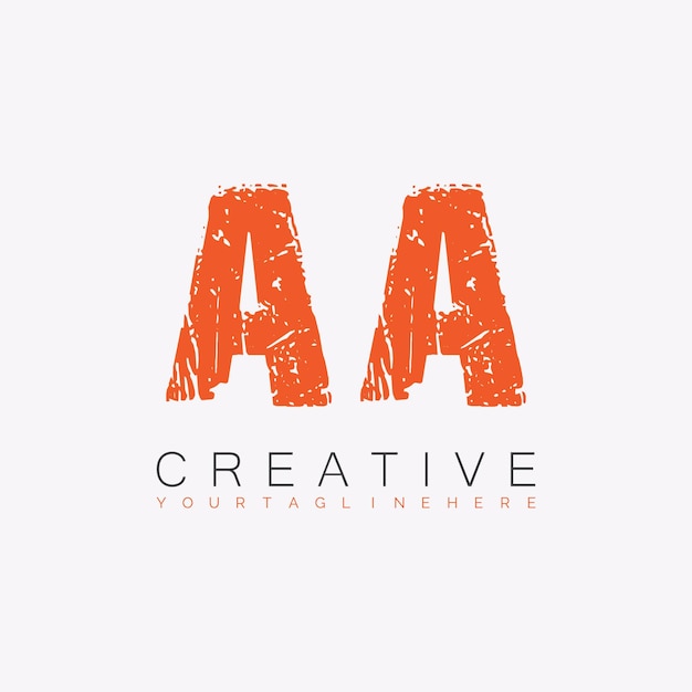 Aanvankelijk logo met monogram AA met lettercreatief ontwerp