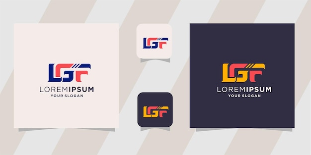 Vector aanvankelijk ontwerp van het logo met de letter l g f