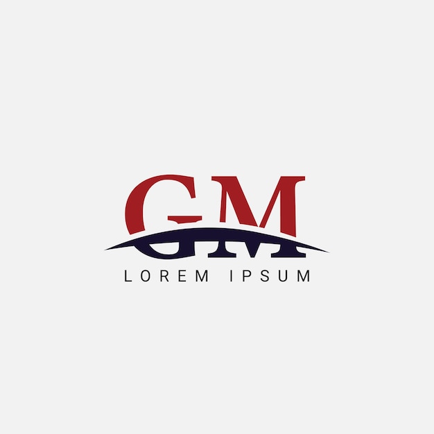 Aanvankelijke GM MG Letter Logo ontwerp vector sjabloon