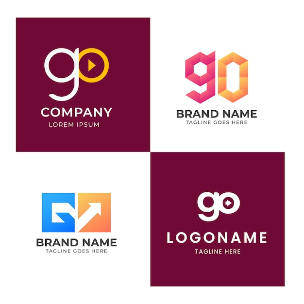 Aanvankelijke letter gaan Gekoppelde cirkel Kleinletter Logo Blauw Icon Ontwerp Template Element met gradiënt Vec