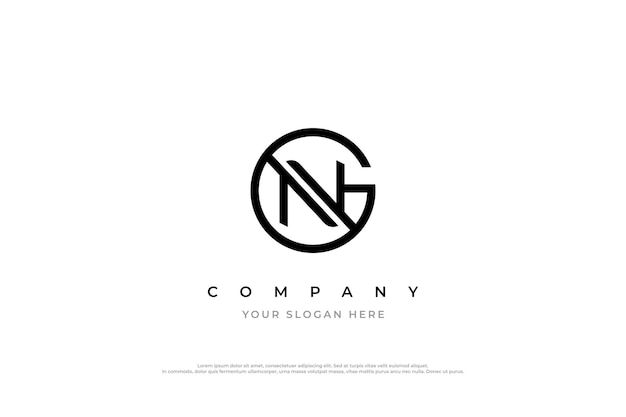 Aanvankelijke letter NG Logo of GN Logo Design Vector