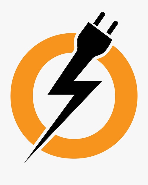 Aanvankelijke letter O Elektrisch logoconcept met stroom en elektrische stekker Symbol Vector Template