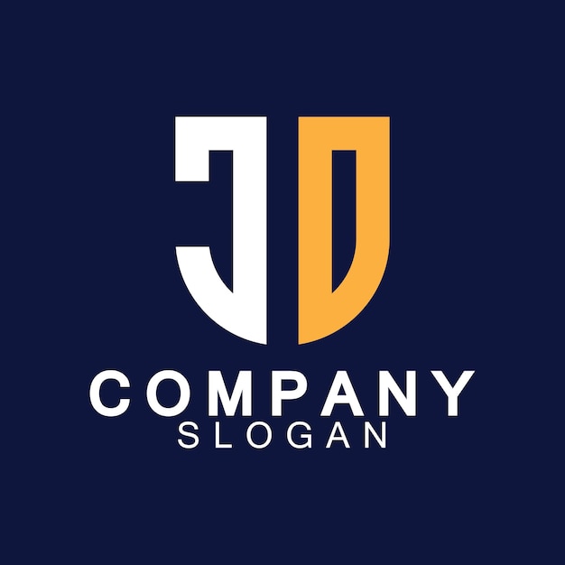 Aanvankelijke letters JD Logo Design Vector Template