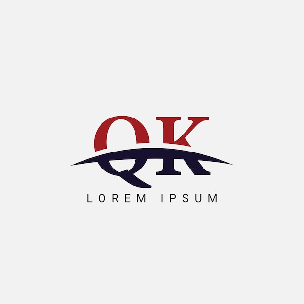 Aanvankelijke Q K QK Letter Logo ontwerp vector sjabloon Grafisch symbool voor Corporate Business Identity