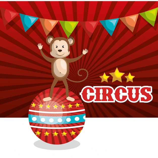 aap circus dier Toon geïsoleerde pictogram