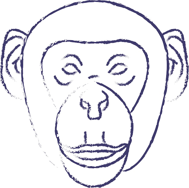 Vector aap gezicht hand getrokken vectorillustratie