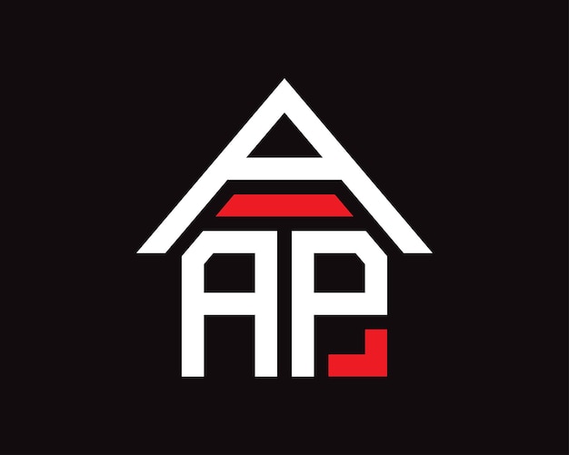 AAP letters real estate construction logo design vector